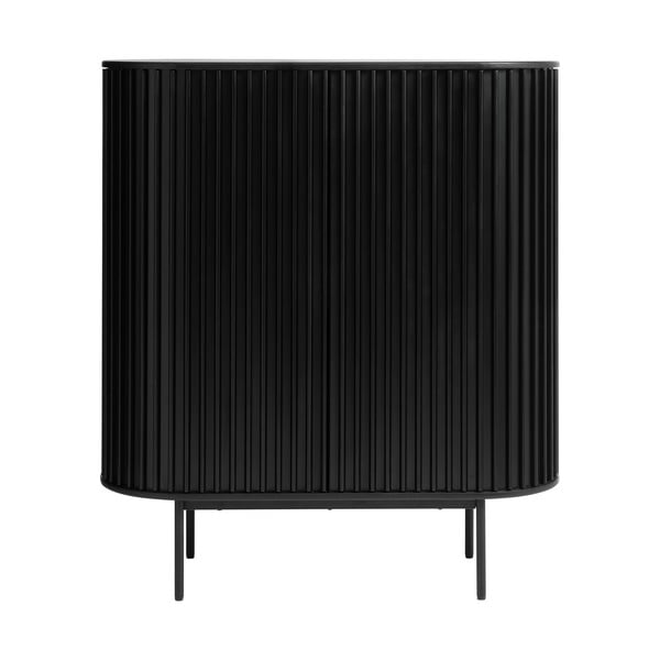 Črna omarica v hrastovem dekorju 125x110 cm Siena – Unique Furniture