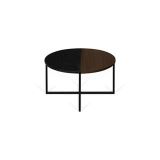 Okrogla klubska mizica s ploščo v dekorju marmorja ø 80 cm Sonata - TemaHome