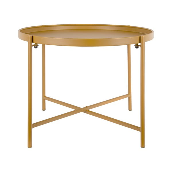 Oker rumena kovinska okrogla klubska mizica ø 50 cm Meseta  – Leitmotiv-image-3