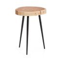 Okrogla stranska mizica z mizno ploščo iz akacije 35x35 cm Tanive – Kave Home
