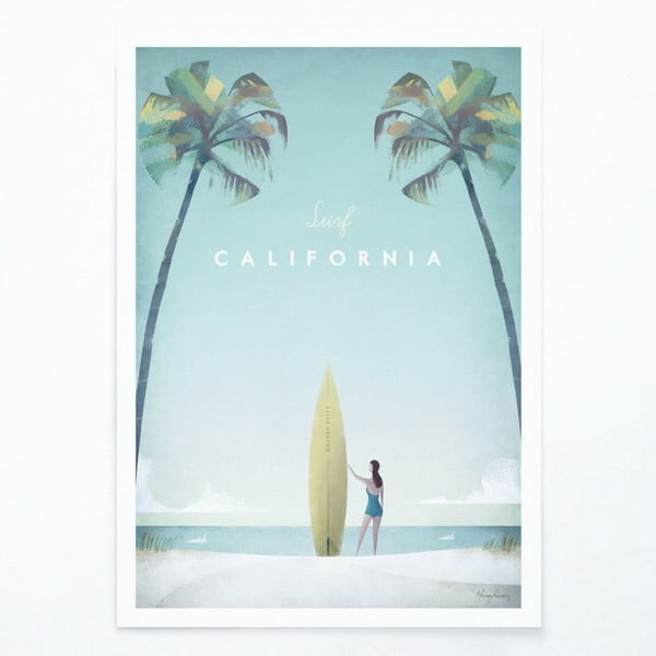 Plakat Travelposter California, 50 x 70 cm
