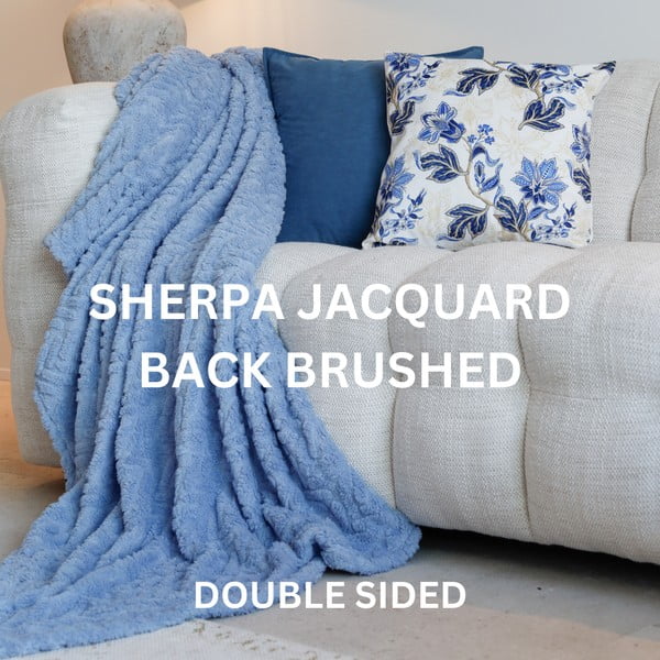 Modra odeja iz mikropliša 150x200 cm Rena – Tiseco Home Studio-image-3