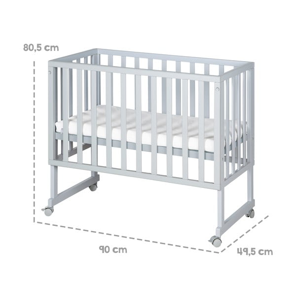 Siva otroška posteljica 90x45 cm – Roba-image-4