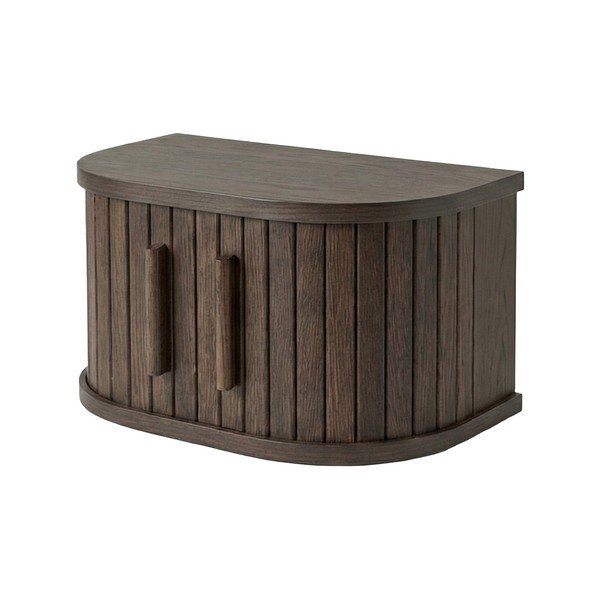 Stenska nočna omarica s policami v hrastovem dekorju v temni naravni barvi Meta – Unique Furniture