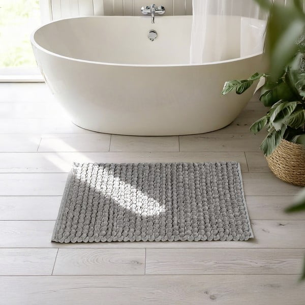 Siva tekstilna kopalniška preproga 50x80 cm Solivo – Wenko-image-1