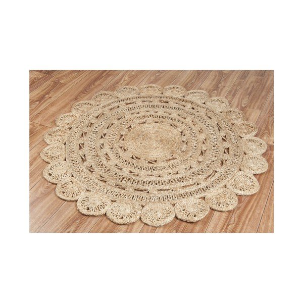Rjava preproga iz jute Rustical Dream, Ø 120 cm-image-1