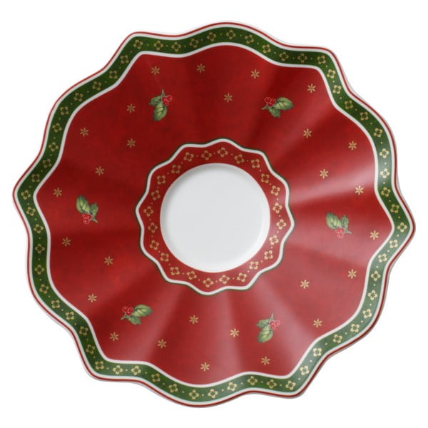 Rdeči porcelanasti krožnik z božičnim motivom Villeroy&Boch, ø 16,5 cm