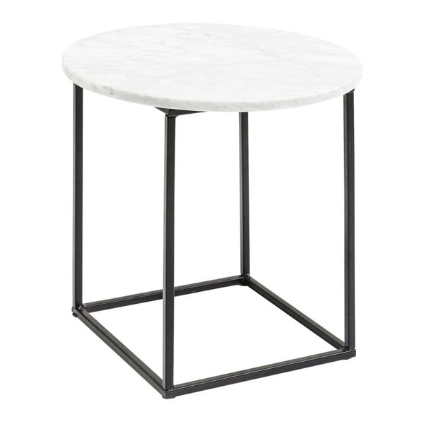 Miza za kavo iz kovinske konstrukcije z vrhom iz belega marmorja Kare Design