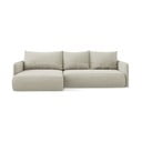 Kremno bela raztegljiva/s prostorom za shranjevanje kotna sedežna garnitura (levi kot) Nanea – Makamii