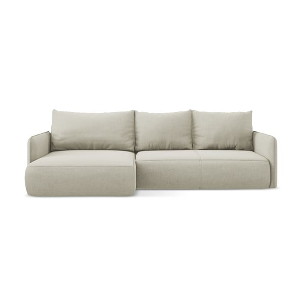 Kremno bela raztegljiva/s prostorom za shranjevanje kotna sedežna garnitura (levi kot) Nanea – Makamii