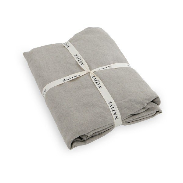 Svetlo sivo-sivorjava enojna lanena posteljnina 135x200 cm Natural – Native Natural-image-2