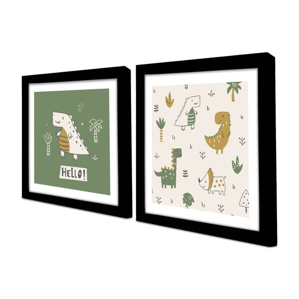 Otroške slike v kompletu 2 ks 33x33 cm Hello – Wallity-image-2