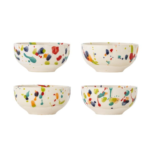 Kremno bele skledice v kompletu 4 ks iz kamenine 300 ml Freckles – Bloomingville