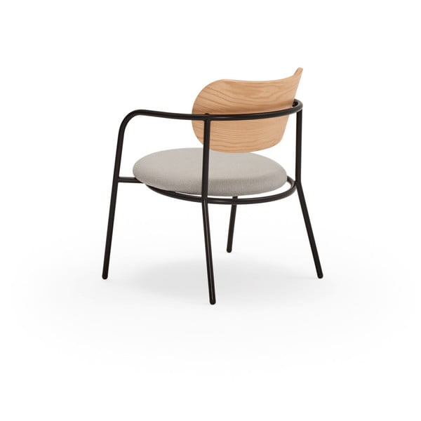 Siv fotelj v hrastovem dekorju Eclipse - Teulat-image-3