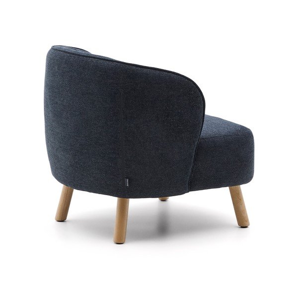 Prašno moder fotelj iz šenilje Ulit – Kave Home-image-4