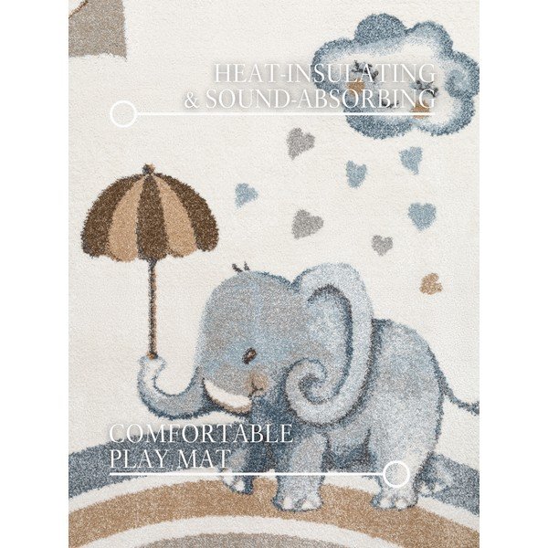 Kremno bela otroška preproga 120x170 cm Walk like an Elephant Rainy Party – Villeroy&Boch-image-2