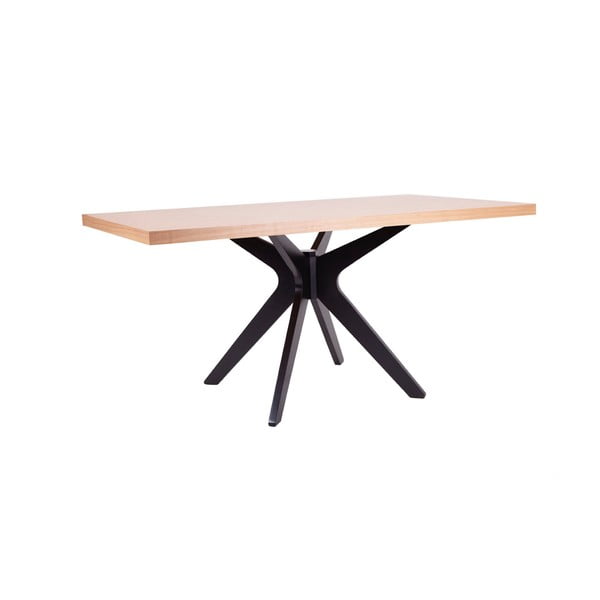 Svetlo rjava jedilna miza s črnim podstavkom sømcasa Shela, dolžina 160 m