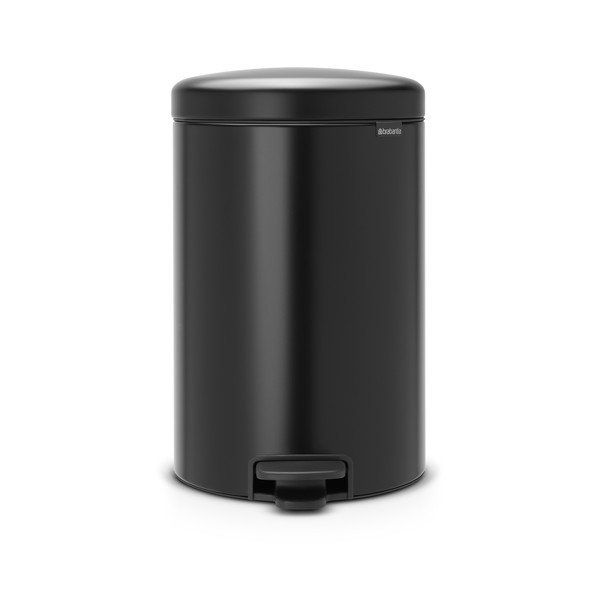 Mat črn jeklen koš za smeti s pedalom 20 l NewIcon – Brabantia