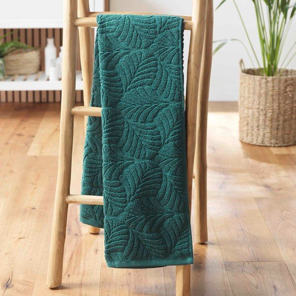 Zelena bombažna brisača iz frotirja 70x130 cm Madeira – douceur d'intérieur-image-1