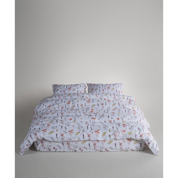 Bela podaljšana posteljnina za zakonsko posteljo iz renforce bombaža 240x220 cm Floral Dance Autumn – Mila Home Luxury-image-2