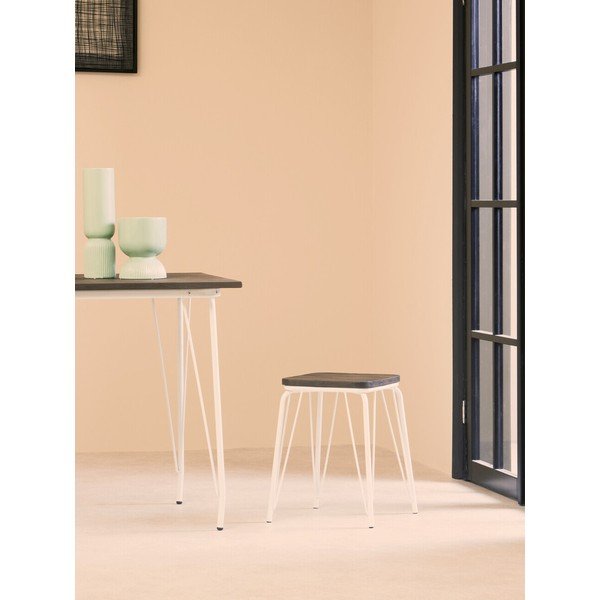 Bel/v temni naravni barvi stolček iz masivnega bresta District – Premier Housewares-image-3