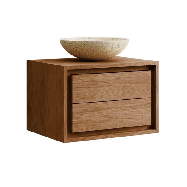 Rjava stenska omarica za pod umivalnik iz masivnega tika 60x40 cm Kenta – Kave Home-image-4