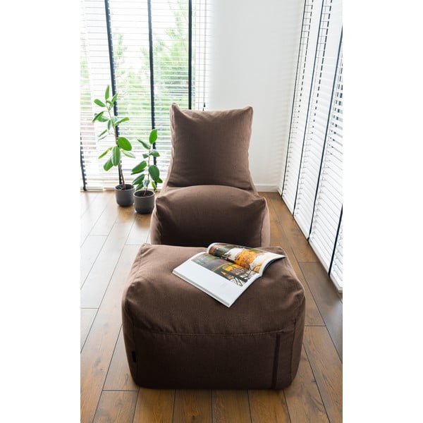 Kremno bela vreča za sedenje iz tkanine bouclé Plus 70 Lounge – SLOWDOWN-image-1