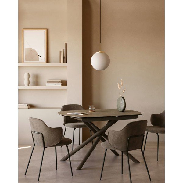 Rjavi oblazinjeni jedilni stoli v kompletu 2 ks Yunia – Kave Home-image-1