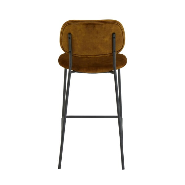 Žametni barski stol v gorčični barvi 92 cm Emma - Light & Living-image-4