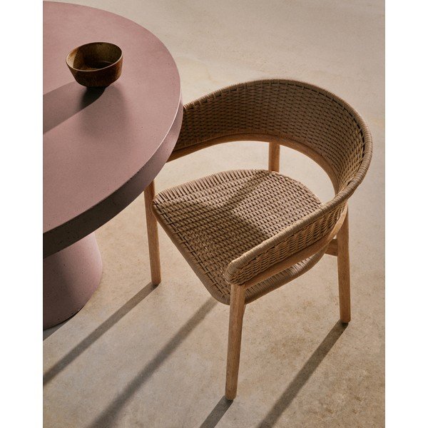 Vrtni stol iz masivnega lesa v naravni barvi Arinella – Kave Home-image-1