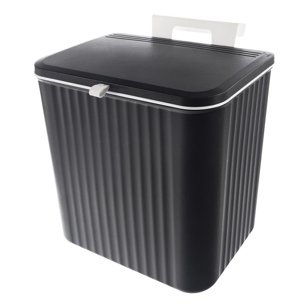 Črn plastičen koš za smeti 13 l