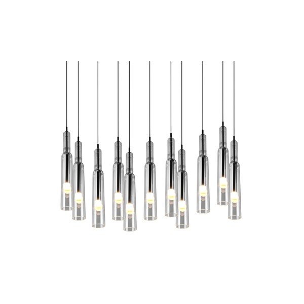 Črna/srebrna LED viseča svetilka s steklenim senčnikom Lucent – Trio Select-image-2