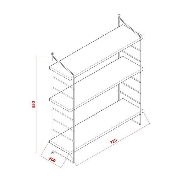 Bela stenska polica s sijajem Armon-image-2
