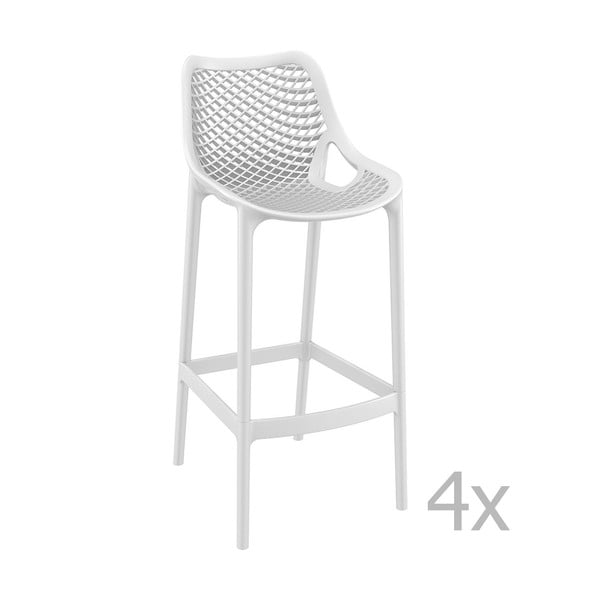 Komplet 4 belih barskih stolov Resol Grid Simple, višina 75 cm