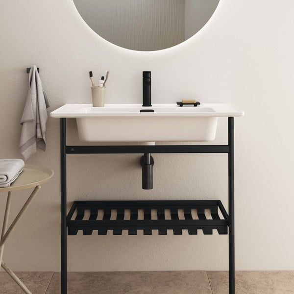 Črno kovinsko stojalo za pod umivalnik 76x84 cm Conca – Ideal Standard-image-3