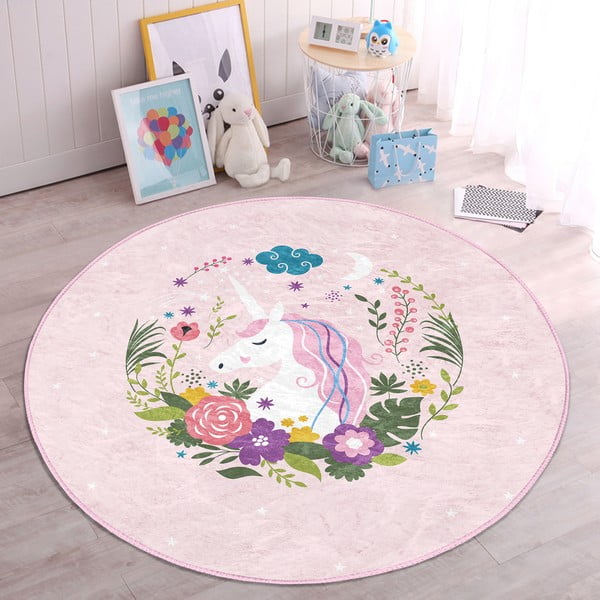 Rožnata otroška preproga ø 120 cm Comfort – Mila Home-image-2