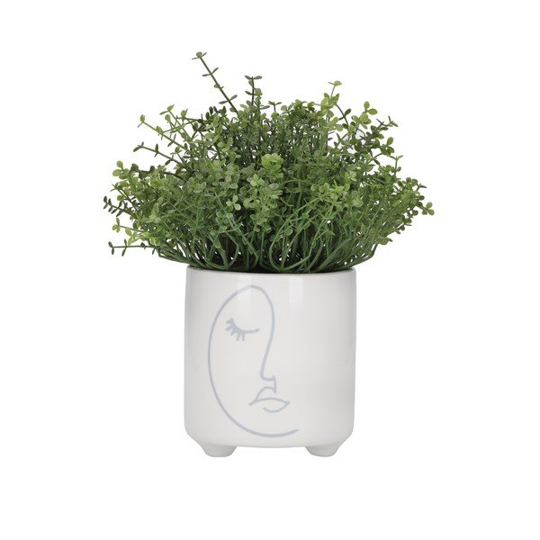 Beli keramični cvetlični lonec Kitchen Craft Abstract Face-image-2
