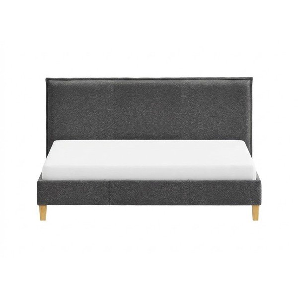 Temno siva oblazinjena zakonska postelja z letvenim dnom 160x200 cm Tina – Ropez-image-2