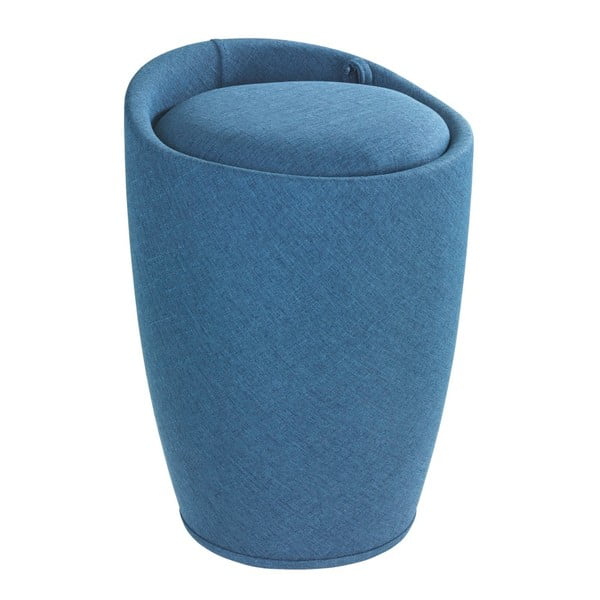 Modra košara za perilo in stolček v enem Wenko Linen Look, 20 l