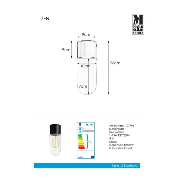 Črna stropna svetilka Markslöjd Zen Ceiling Black Clear-image-2