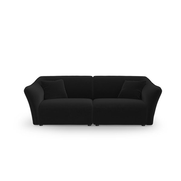 Črna žametna sedežna garnitura 206 cm Tokyo – Cosmopolitan Design