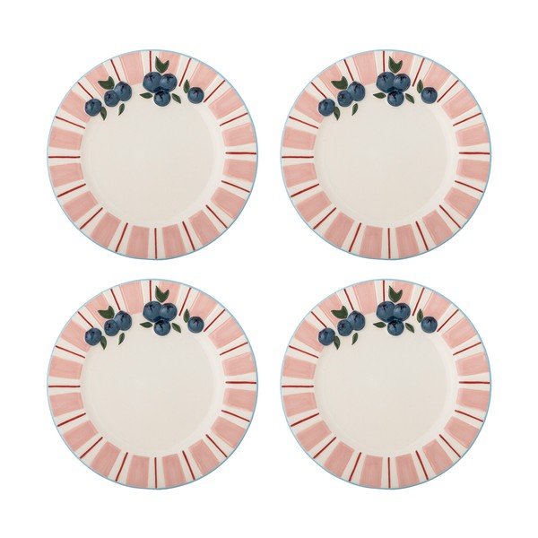 Rožnati/kremno beli desertni krožniki v kompletu 4 ks iz kamenine ø 20,5 cm Carry – Bloomingville