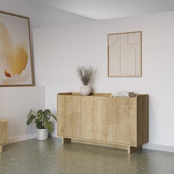 Komoda v hrastovem dekorju v naravni barvi 140x80x40 cm Daira – Marckeric-image-2