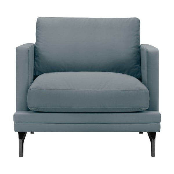 Siv fotelj z naslonom za noge v črni barvi Windsor & C Sofas Jupiter