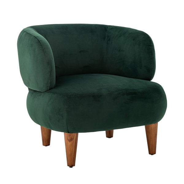 Temno zelen žameten fotelj z naslonom Ruperta – Bloomingville