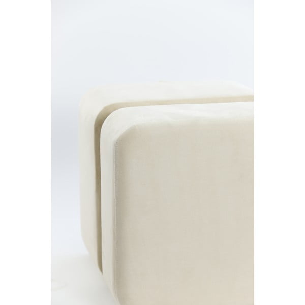 Kremno bel žameten tabure Piazza – Light & Living-image-4