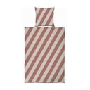 Opečnato oranžna/bež enojna posteljnina iz bombažnega satena 140x200 cm Diagonal – Mette Ditmer Denmark