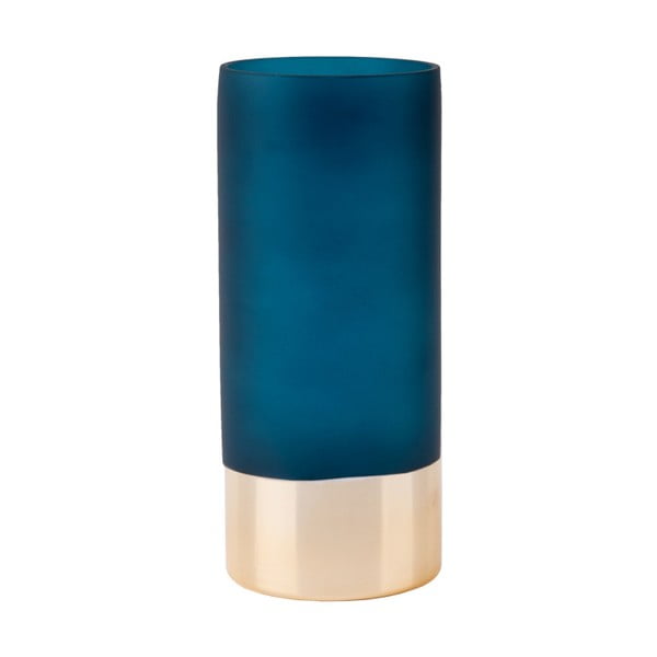 Modro-zlata steklena vaza PT LIVING, višina 18,5 cm