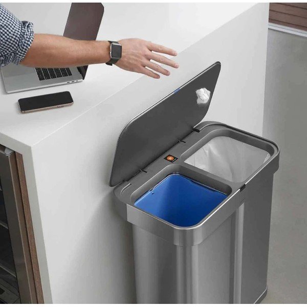 Brezkontaktni koš za ločevanje odpadkov iz nerjavečega jekla 58 l Dual - simplehuman-image-3