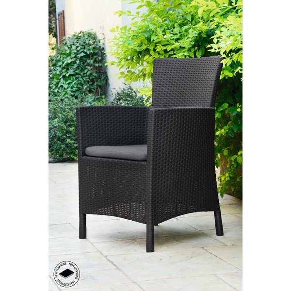 Temno siv plastičen vrtni fotelj Lowa – Keter-image-3